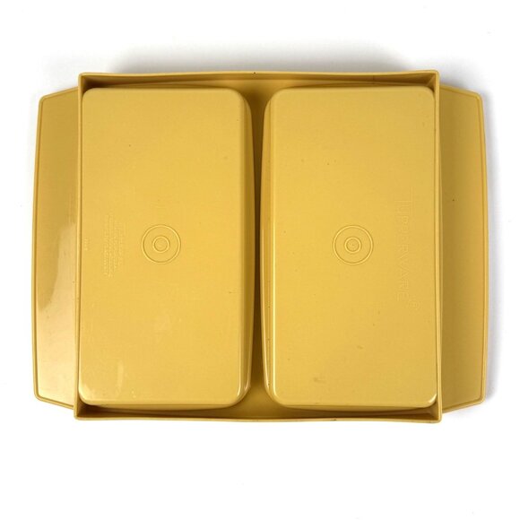 Tupperware VTG Deviled Egg Carrier Harvest Gold Tray & Lid ONLY 723-2 & 722-1 - Picture 3 of 6